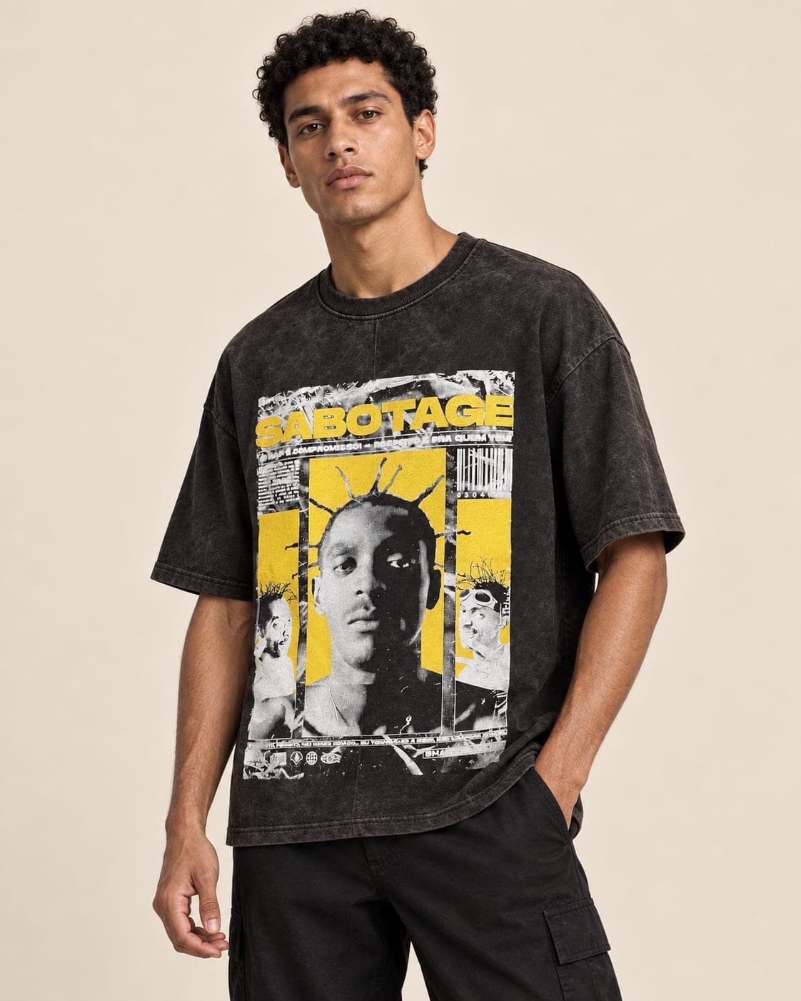 ACIDWASH BLACK ACIDWASH OVERSIZED TEE