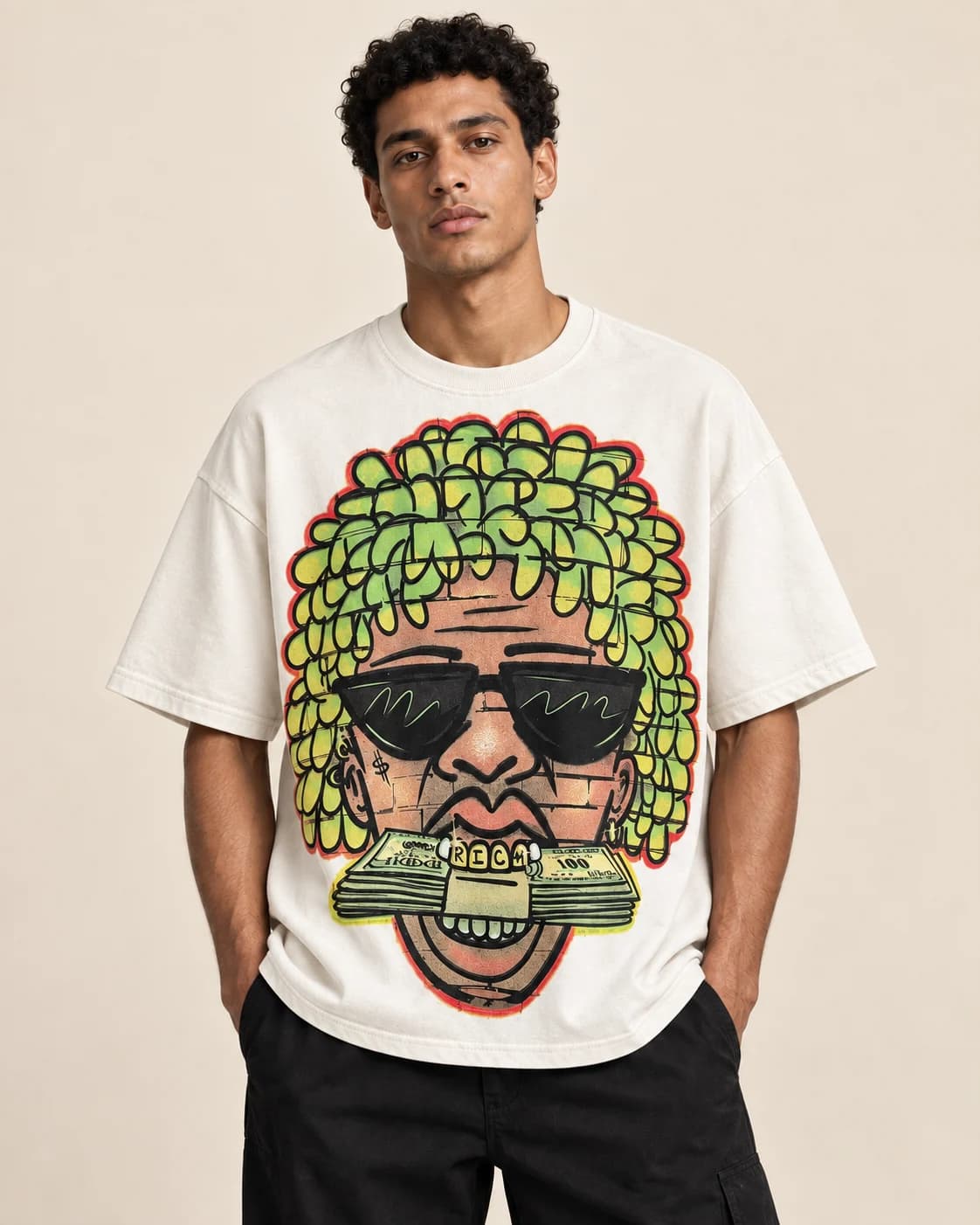 Natural White PREMIUM QUALITY OVERSIZED TEE